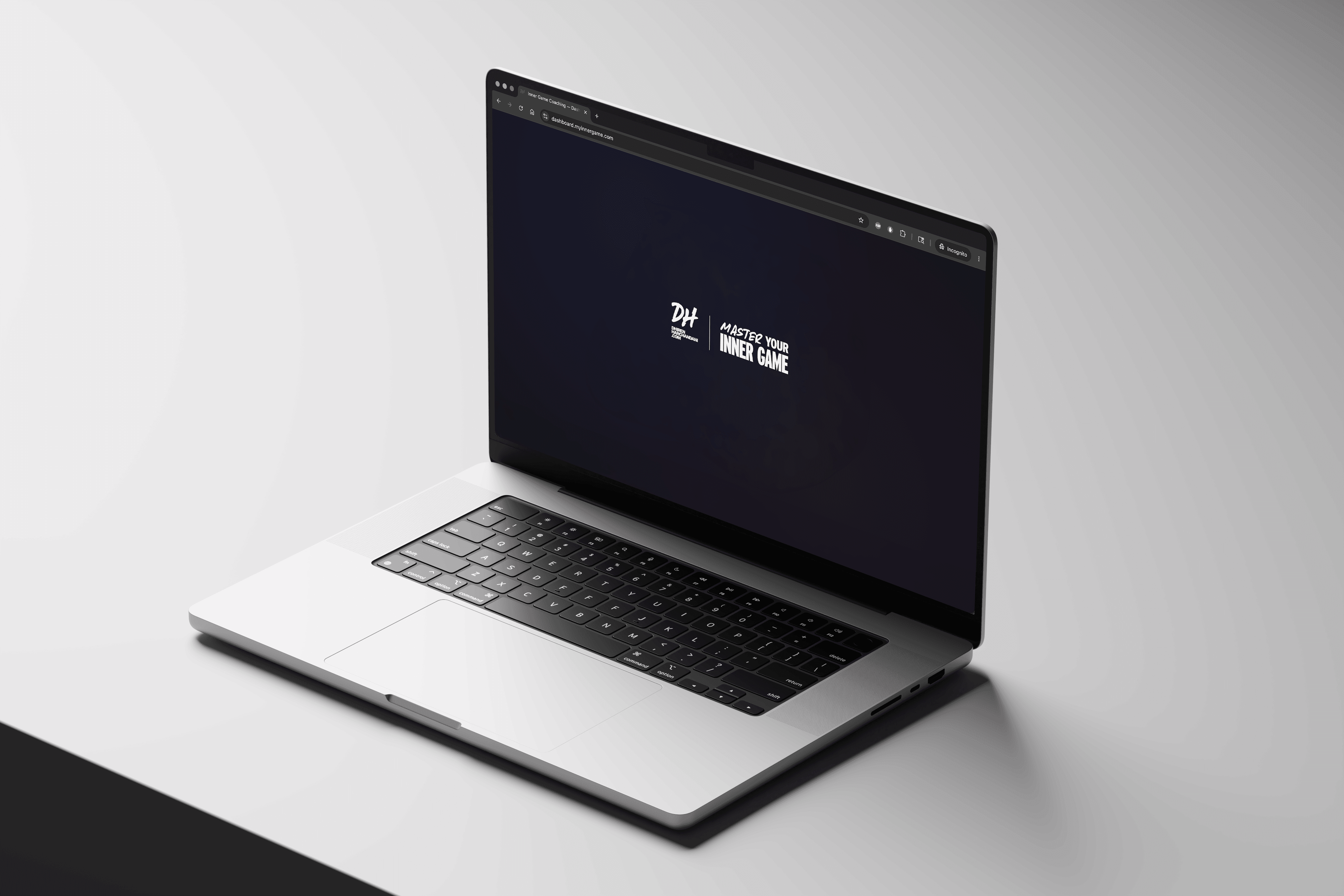 MacBook with the My Inner Game brand on its display